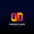 Letter DD initial Logo Vector With colorful