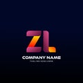 Letter ZL initial Logo Vector With colorful
