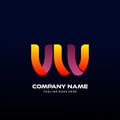 Letter VW initial Logo Vector With colorful