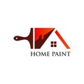 Home Paint Brush Logo Design. Real Estate Colorfull Graphic. Renovation Repair Construction Icon. Royalty Free Stock Photo