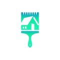 Home Paint Brush Logo Design. Real Estate Colorfull Graphic. Renovation Repair Construction Icon. Royalty Free Stock Photo