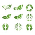 Set Footprint Health Nature Logo Design Royalty Free Stock Photo