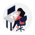 woman working with computer Royalty Free Stock Photo