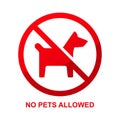 No pets allowed sign isolated on white background. Royalty Free Stock Photo