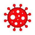 Wuhan Corona Virus, Covid-19, nCOV, MERS-CoV Novel Coronavirus Cell Stamp. Covid 19 Red Vector. Epidemic Warning Symbol or Sign