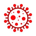 Wuhan Corona Virus, Covid-19, nCOV, MERS-CoV Novel Coronavirus Cell Stamp. Covid 19 Red Vector. Epidemic Warning Symbol or Sign Royalty Free Stock Photo