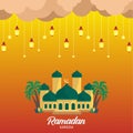 Ramadan kareem background, illustration. Ramadan greeting card, Poster and banner template.