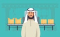 Saudi Man work-illustration Royalty Free Stock Photo