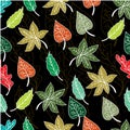 Seamless Background. Autumn Leaves Pattern texture Royalty Free Stock Photo