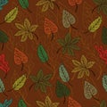 Seamless Background. Autumn Leaves Pattern texture Royalty Free Stock Photo