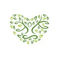 Human Spa Leaf Heart Natural Organic Logo Design Vector