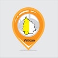 Vatican map pin icon is orange Royalty Free Stock Photo