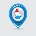 Luxembourg blue map pin icon Royalty Free Stock Photo