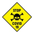 Stop Covid-19 Sign & Symbol, vector Illustration concept coronavirus COVID-19 virus