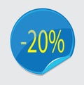 Sticker icon up to 20% discount Royalty Free Stock Photo