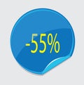 Sticker icon up to 55% discount Royalty Free Stock Photo