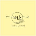 MS Letter Initial beauty monogram and elegant