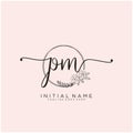 PM Letter Initial beauty monogram and elegant