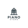 Sound studio logo Design Template . Piano store logo Icon. Music Store logo designs template . Piano House logo symbol