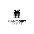 Music gift logo Design Template . Piano Gift Logo Design .Music Store logo designs template . Piano Shop logo symbol