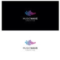 Music Wave Logo Design . Sound wave logo with flat design Vector Stock . Speaker Wave Logo Design Template Royalty Free Stock Photo