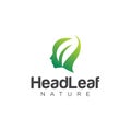 Leaf Human Head Logo Icon Design Stock Illustration . Leaf Head Logo Nature Design Template Icon
