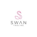 Letter s swan logo Linear designs inspiration . Letter S Goose Logo Line Design Template . Abstract Letter S Duck Logo Line Templa Royalty Free Stock Photo