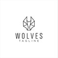 Simple Head Wolf Logo Line Design . Wolves Logo Linear Design Template