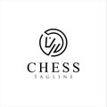 Chess Horse Logo Line Design. Chess Knight Horse linear logo Design Vector illustration. Royalty Free Stock Photo