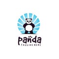 Panda Logo Design Vector Stock Template Illustration .