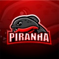 Piranha mascot esport logo design Royalty Free Stock Photo