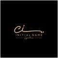 Letter CI Signature Logo Template Vector