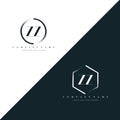 Initial Letter ZZ Circle Brush & Hexagon Brush Logo Template Vector Royalty Free Stock Photo