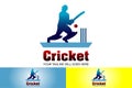 Sports Cricket batsman illustration vector