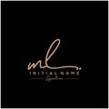 Letter ML Signature Logo Template Vector