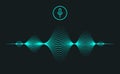 Voice recognition personal assistant sound waves background