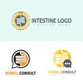 Human intestinal icon. Logo of the large intestine or small intestine...