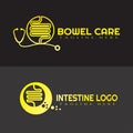 Human intestinal icon. Logo of the large intestine or small intestine...