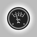 Fuel gauge low on white. Fuel icon Vector Illustration. Royalty Free Stock Photo