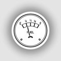 Fuel gauge low on white. Fuel icon Vector Illustration. Royalty Free Stock Photo