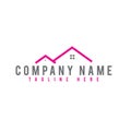 Creative Pink Rooftop Logo Design, Vector