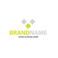 Creative square combination logo design, vector Royalty Free Stock Photo