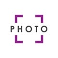 Creative photo square logo design, vector