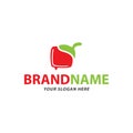 Creative and fresh chili forum logo design, vector