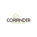 Creative and fresh coriander logo design, vector