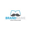 Creative book and mustache logo design, vector