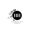 HH Initial Letter Logo Design with Ink Cloud Flowing Texture Vector.