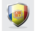 Andorra state flag shield icon