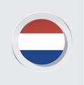 Netherlands flag circle icon vector illustration