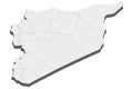 Syria map in 3D. 3d map with borders of regions.
